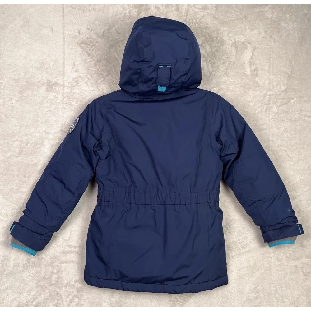 Lands End Girls Coat Large 6X - 7 Expedition Down Parka‎ Hood Grow Along Sherpa